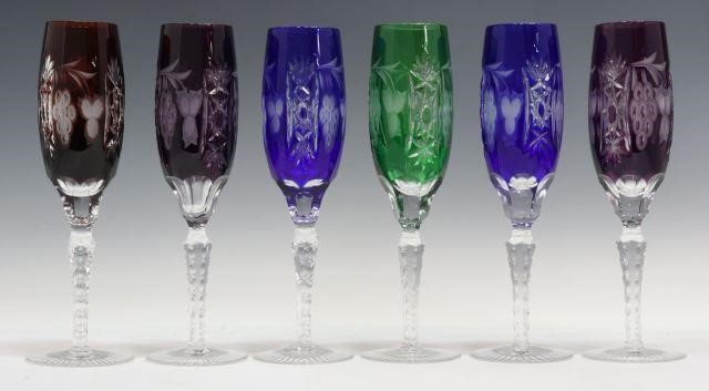 (6) BOHEMIAN CUT-TO-CLEAR GLASS