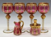 (6) BOHEMIAN MOSER STYLE ART G