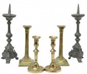 (6) BRASS & PEWTER CANDLESTICK
