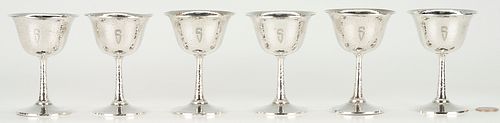 6 BROOKS HAMMERED STERLING