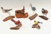 6 CARVED BIRD DECOYS TO INCLUD
