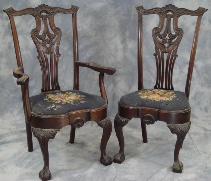 6 carved mahogany Chippendale style