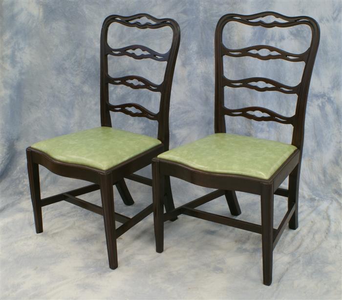 6 carved mahogany ribbonback