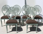6 CAST ALUMINUM CHAIRS: Pained