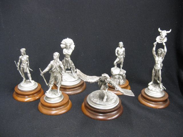 6 Chilmark Pewter figurines indians
