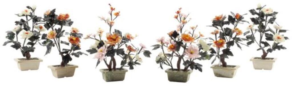 (6) CHINESE CARVED HARDSTONE