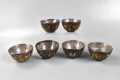 6 CHINESE COCONUT SHELL CARVED