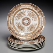 (6) CHINESE EXPORT BROWN FITZH