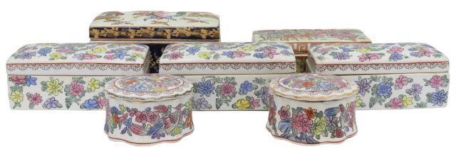 (6) CHINESE FAMILLE ROSE ENAMELED