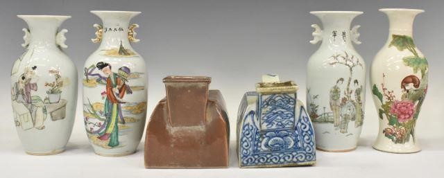 (6) CHINESE PORCELAIN VASES &