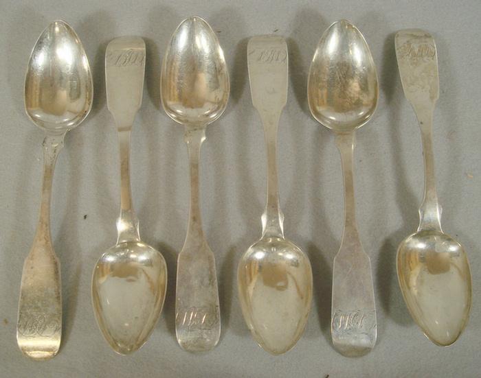 6 coin silver tablespoons by J.