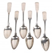 (6) Coin silver tablespoons, f