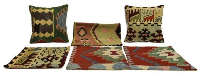 (6) COLLECTION OF KILIM RUG PILLOWS
