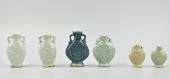 (6) COLORED GLAZED MOON FLASK