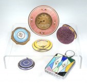 6 COMPACTS: 1) Blue guilloche