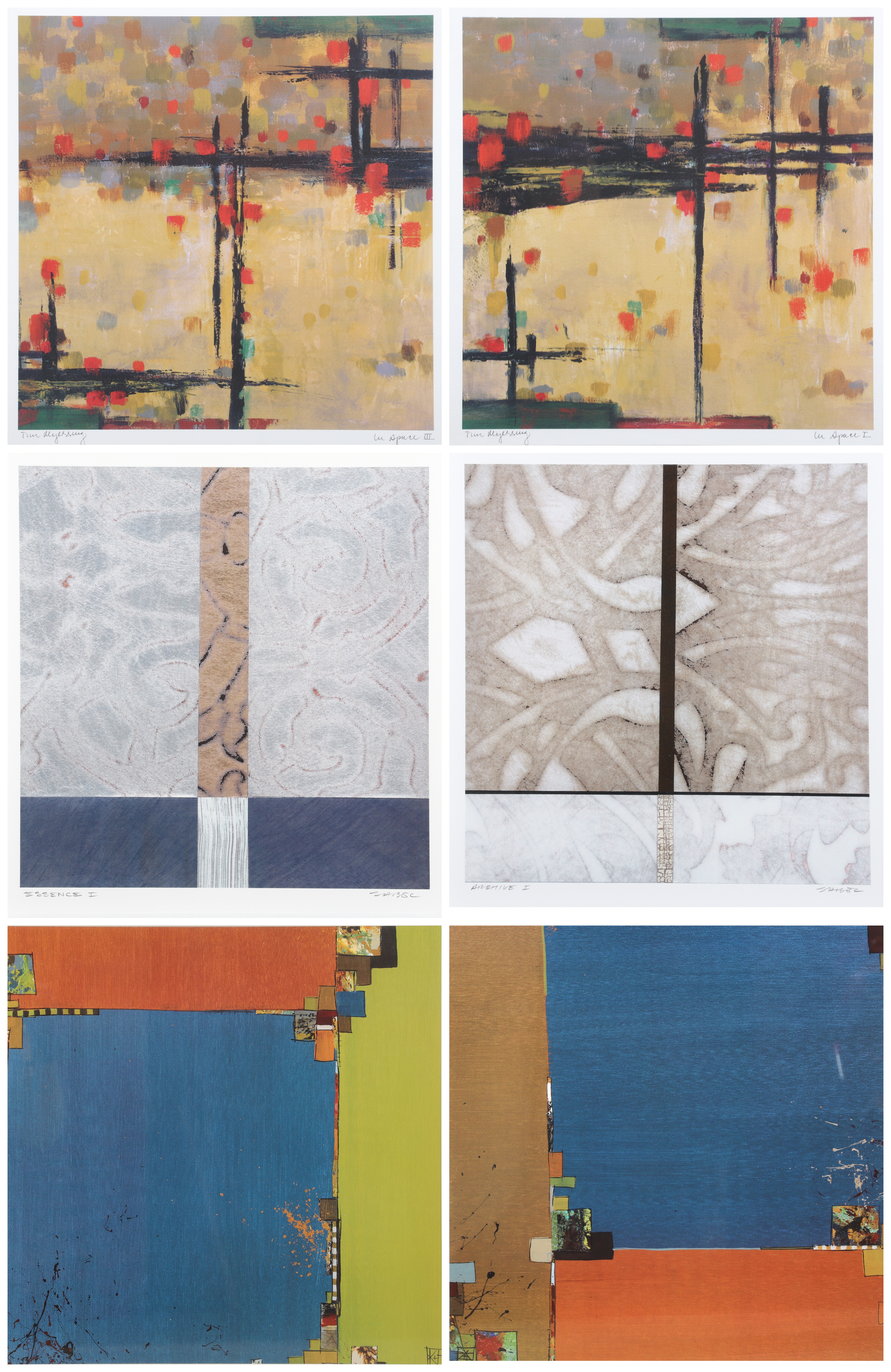 (6) Contemporary abstract prints,