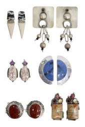 (6) CONTEMPORARY GEM-SET SILVE