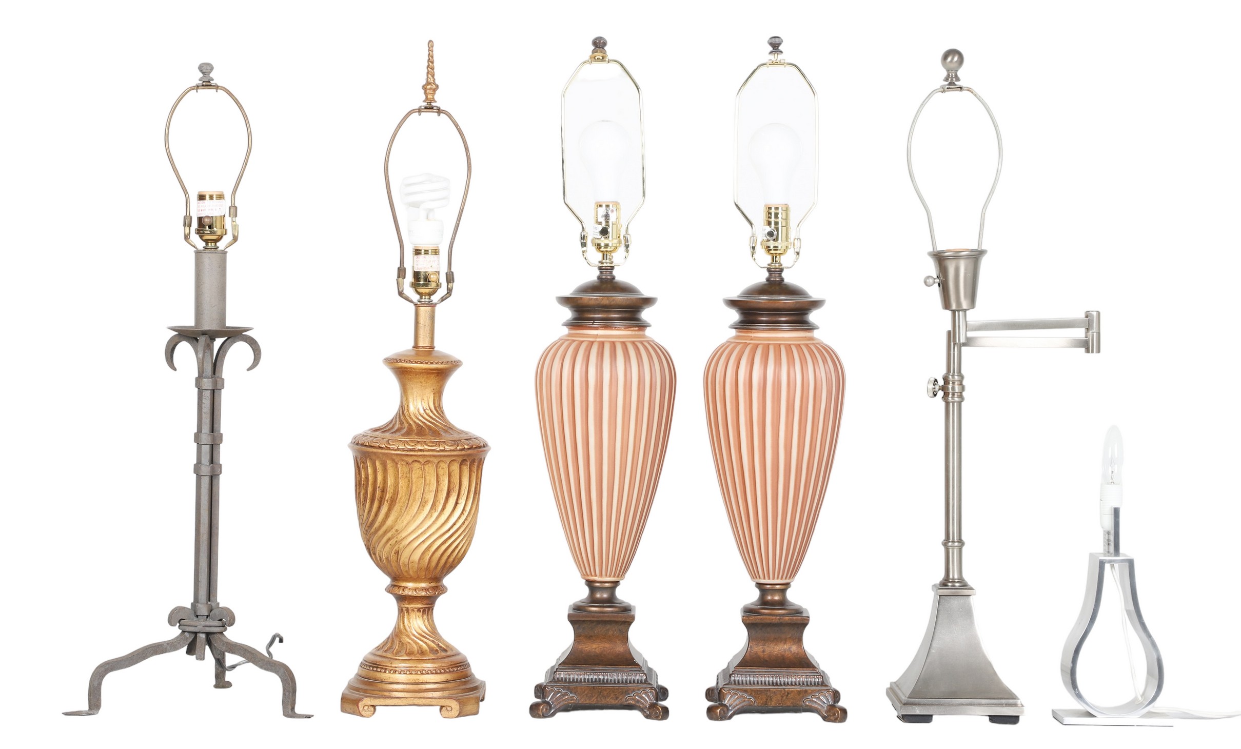 (6) Contemporary table lamps, c/o