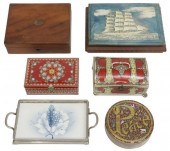 (6) CONTINENTAL BOXES & TABLE