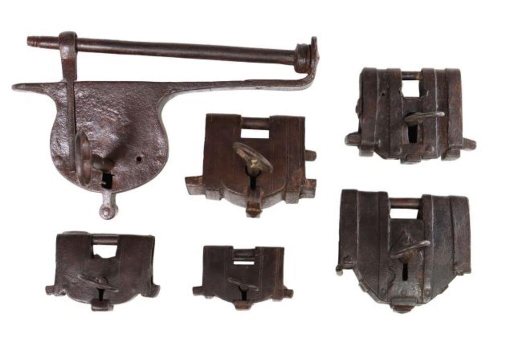 (6) CONTINENTAL IRON PADLOCKS &