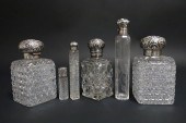 6 CUT GLASS STERLING SILVER TO