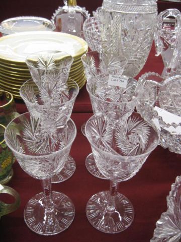 6 Cut Glass Wines starburst decor