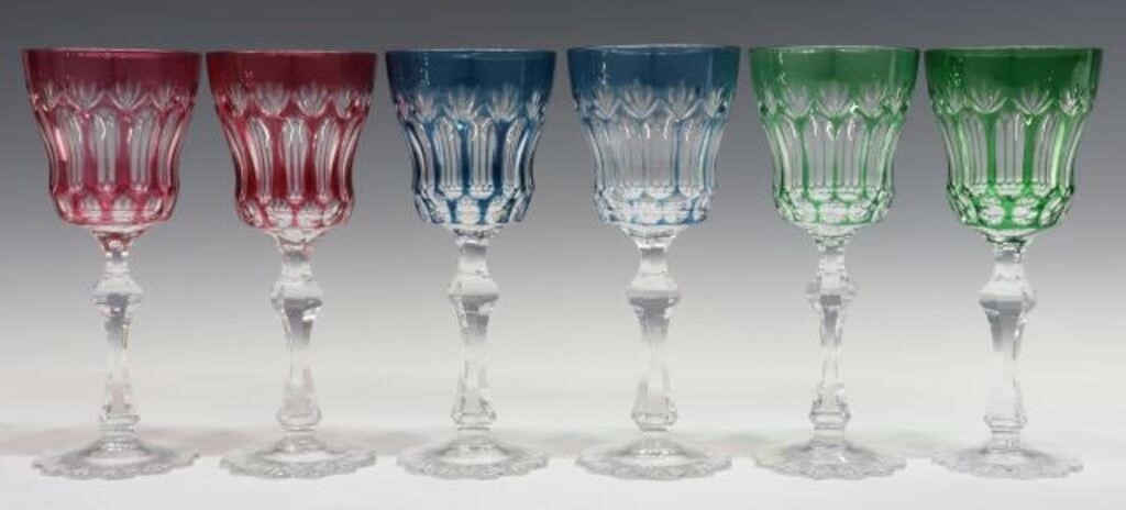 (6) CUT TO CLEAR COLORED CRYSTAL