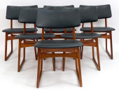 (6) DANISH LEATHER & TEAK DINI