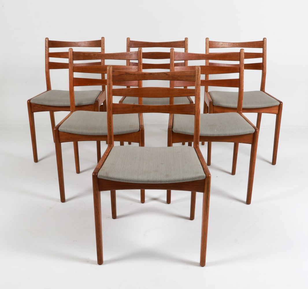 (6) DANISH OAK DINING CHAIRS BY