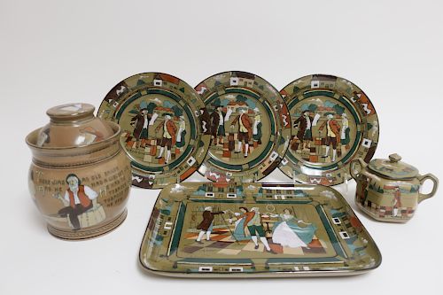 6 DELDARE WARE BUFFALO POTTERY