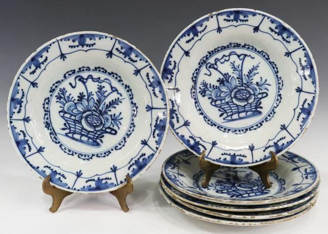 6) DELFT BLUE & WHITE FAIENCE
