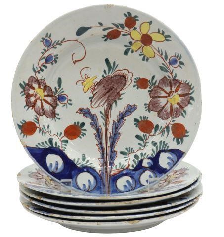 (6) DELFT POLYCHROME FAIENCE