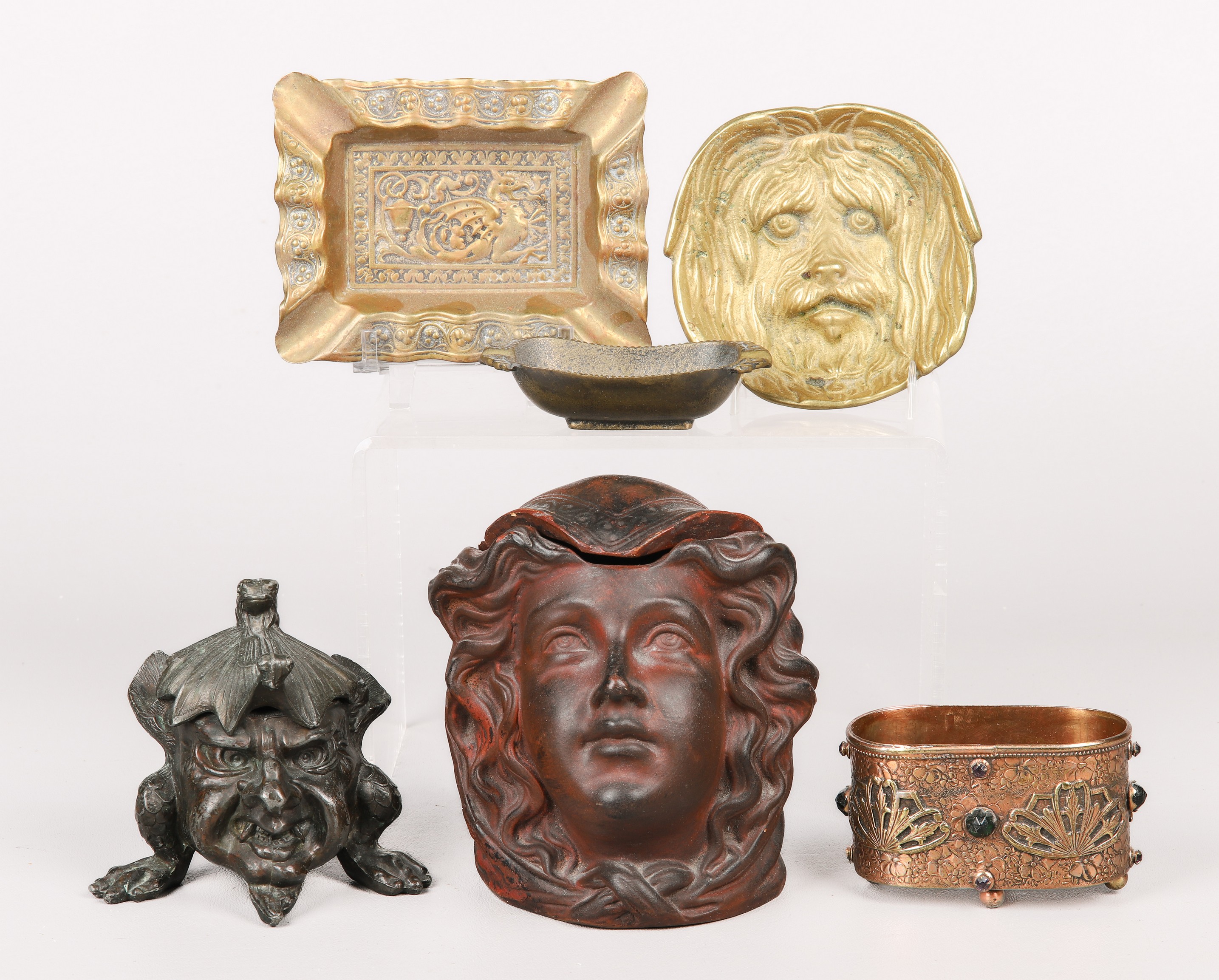(6) Desk objects to include brass