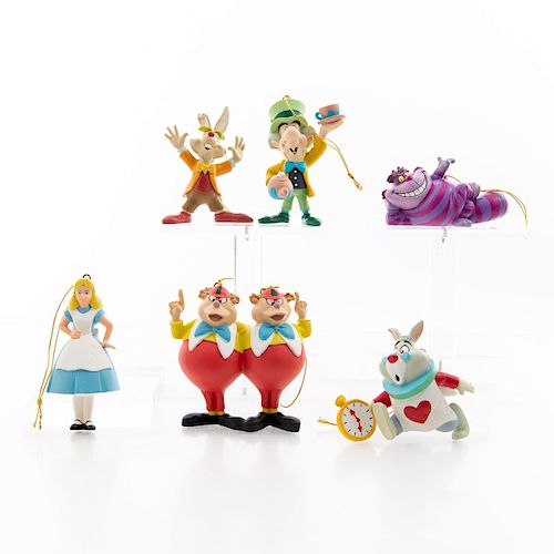 6 DISNEY CHRISTMAS ORNAMENTS, ALICE