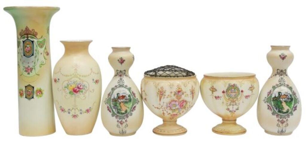(6) ENGLISH PARCEL GILT FLORAL