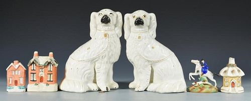 6 ENGLISH STAFFORDSHIRE POTTERY