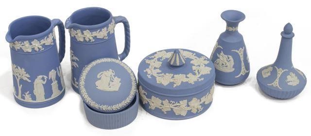 (6) ENGLISH WEDGWOOD BLUE