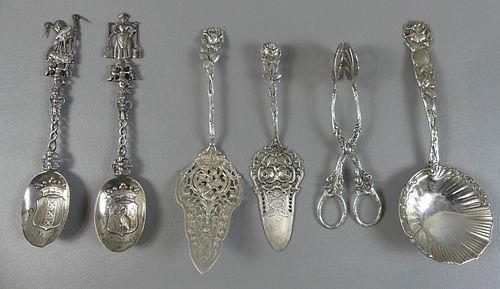 6 FANCY CONTINENTAL SILVER ITEMSLot