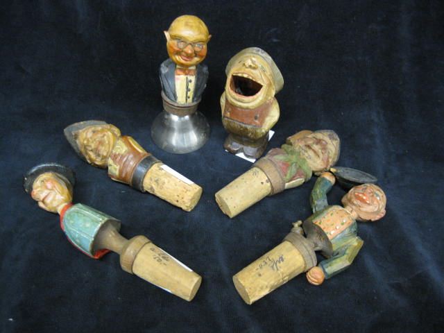 6 Figural Carved Wooden