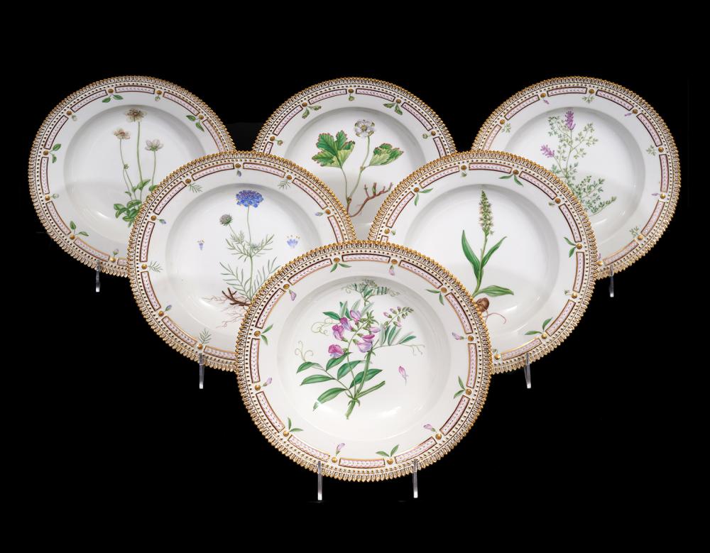 6 FLORA DANICA DEEP PLATES