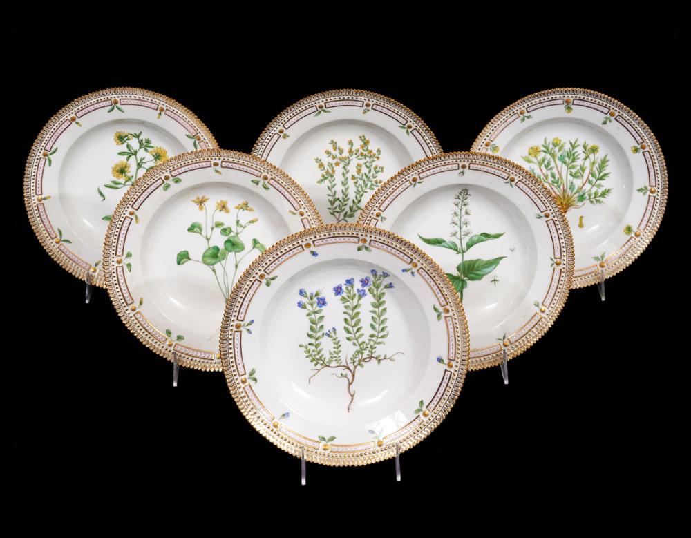 6 FLORA DANICA DEEP PLATES
