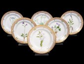 6 FLORA DANICA DESSERT PLATES