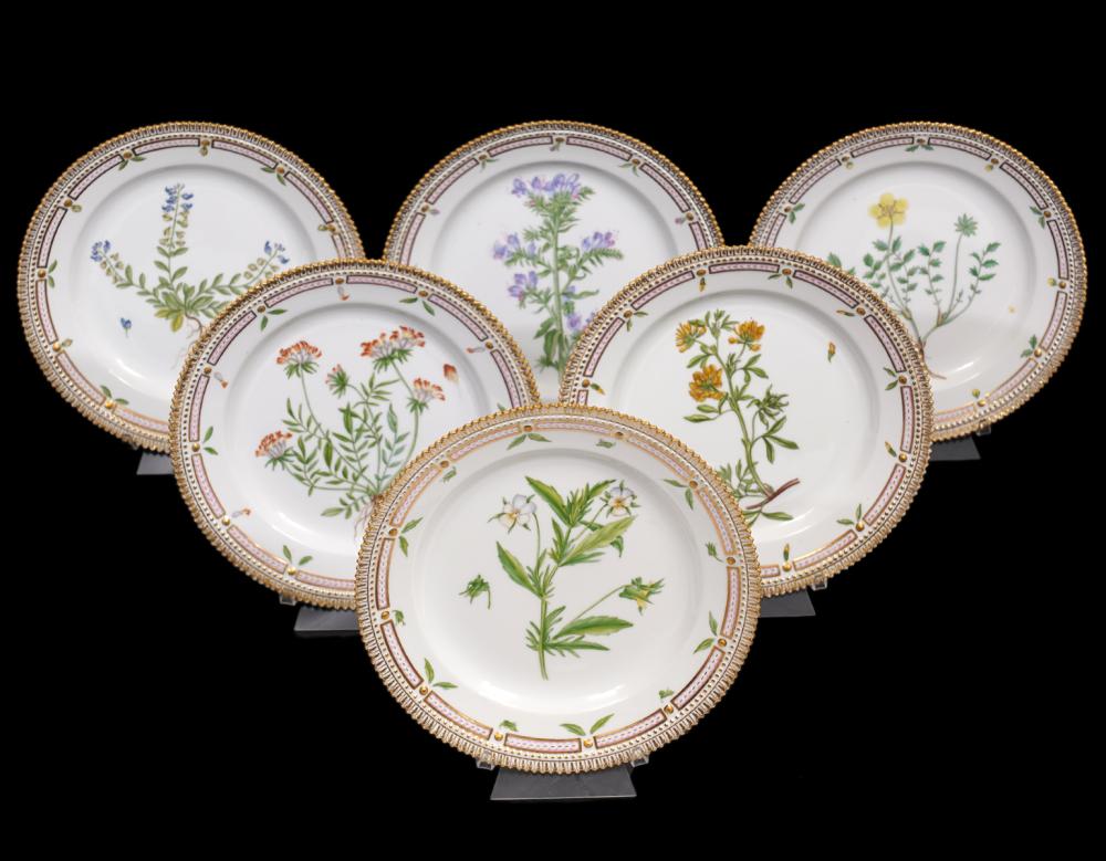 6 FLORA DANICA LUNCH PLATES