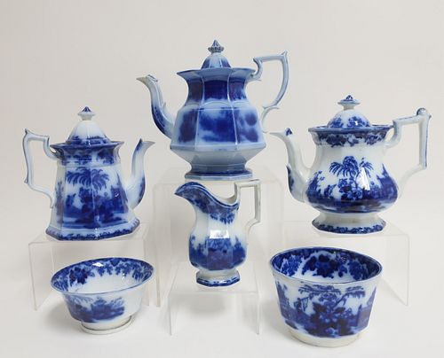 6 FLOW BLUE 'SCINDE' TRANSFERWARE