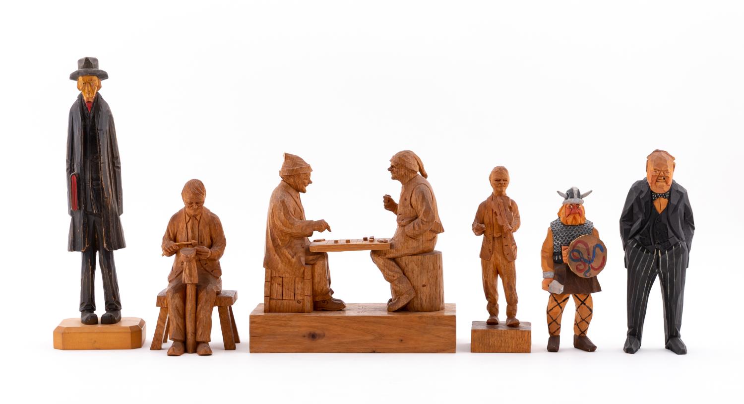 6 FOLK ART FIGURES INCLUDING