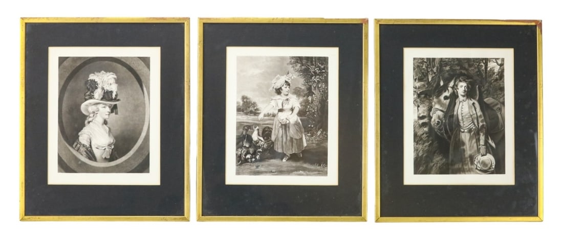 6 FRAMED ANTIQUE MEZZOTINTS SIR