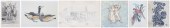 (6) Framed artworks, J Gould h
