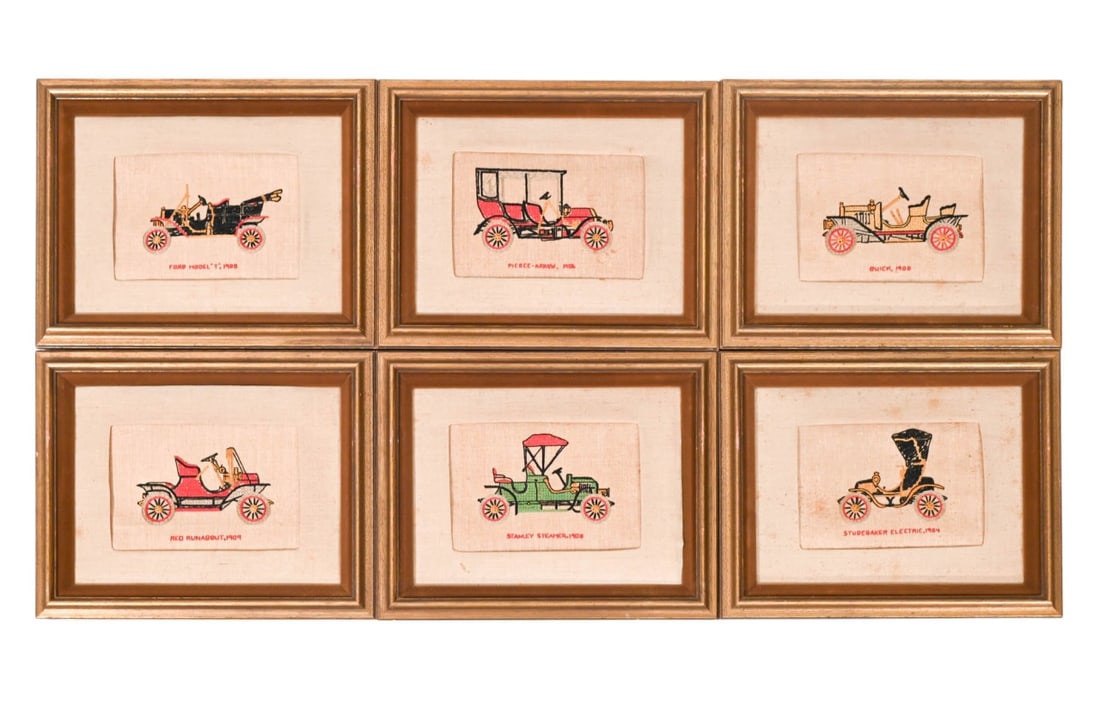 6 FRAMED VINTAGE NEEDLEPOINT