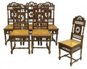 (6) FRENCH BRETON SPINDLED OAK