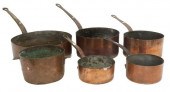 (6) FRENCH COPPER KITCHENWARE